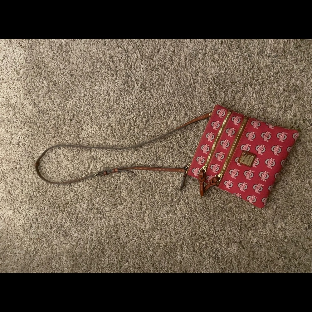 Ohio State Buckeyes Dooney & Bourke triple Zip Crossbody